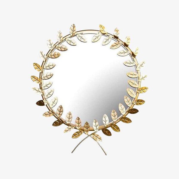 Miroir déco rond couronne doré incurvé 20 cm - Décoratif et pratique