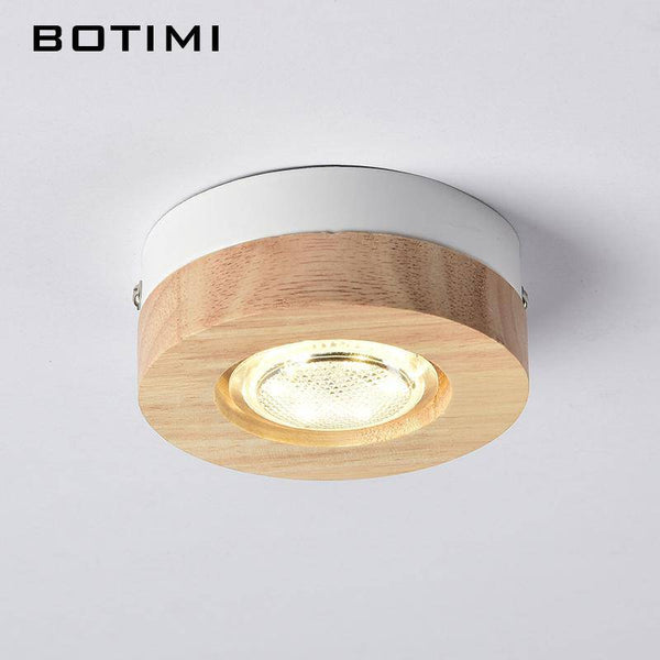 Applique led à miroir en bois botimi