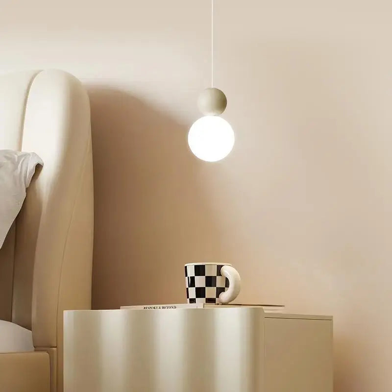 lampe led nordique minimaliste suspendue avec boule de crème