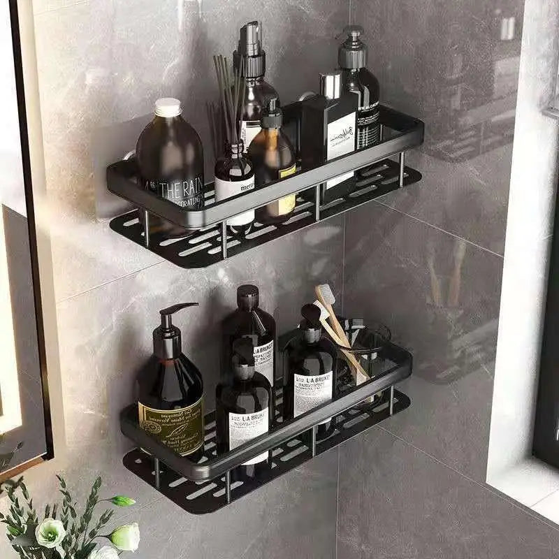 étagère d'angle murale sans perçage pour douche et serviettes