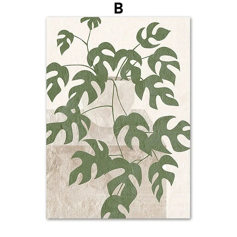 toile décorative avec feuilles de monstera pour intérieur