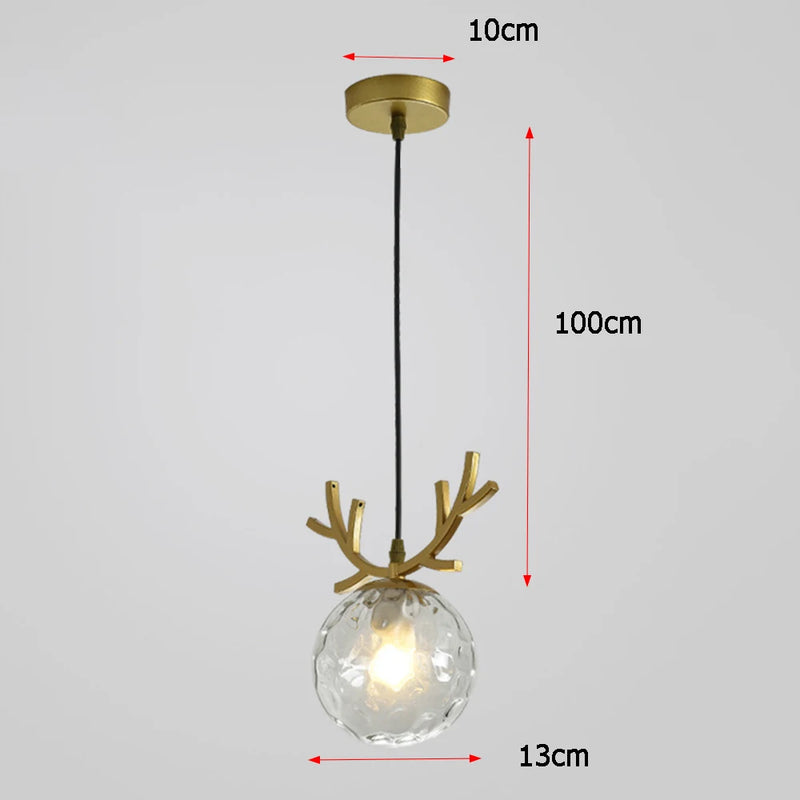 suspension en verre design vintage luminaire plaqué or moderne