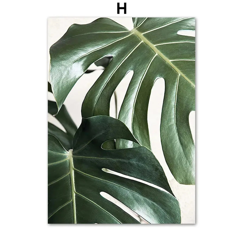 toile décorative avec feuilles de monstera pour intérieur