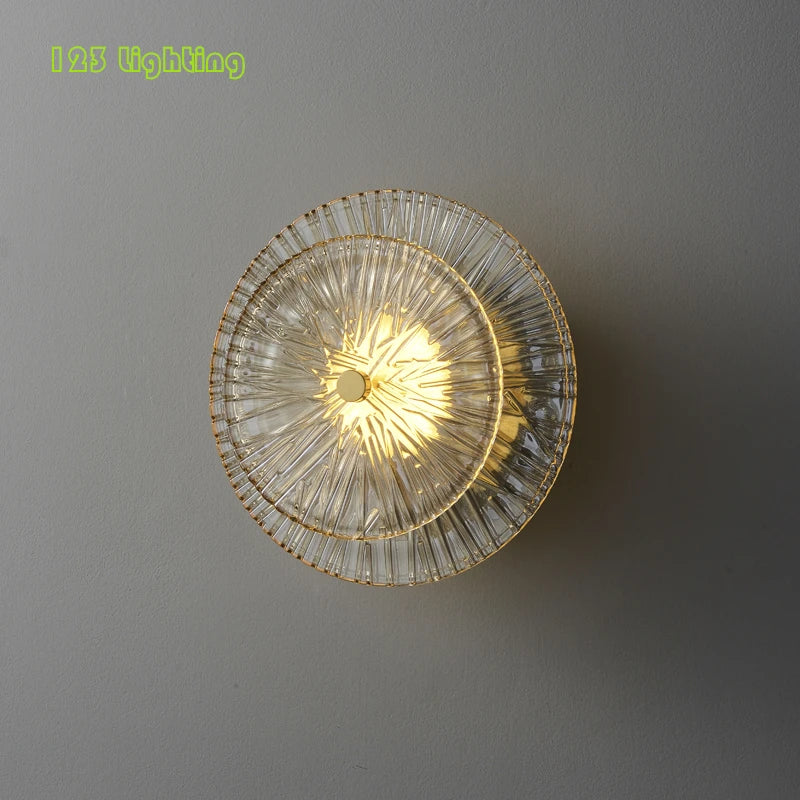 applique murale led ronde en verre pour intérieur moderne