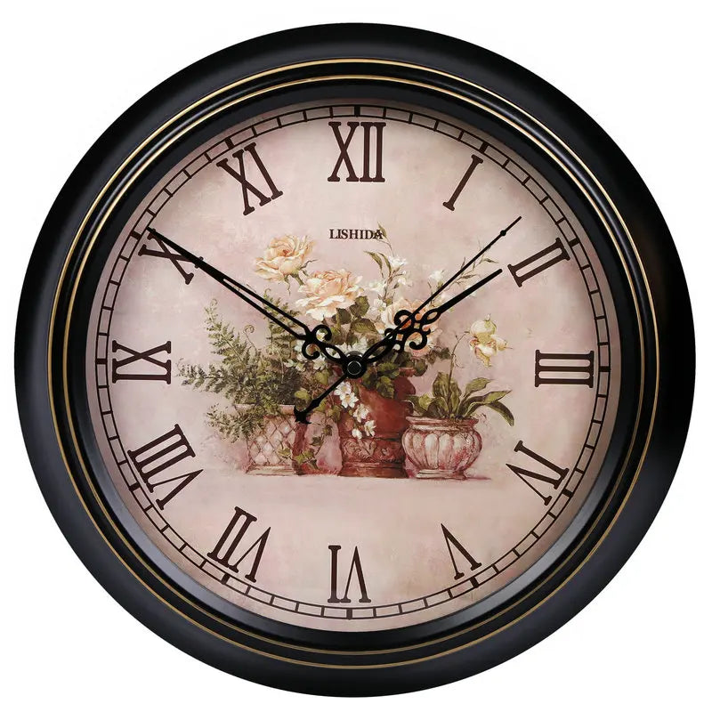 horloge murale silencieuse rétro style shabby chic décoration intérieure