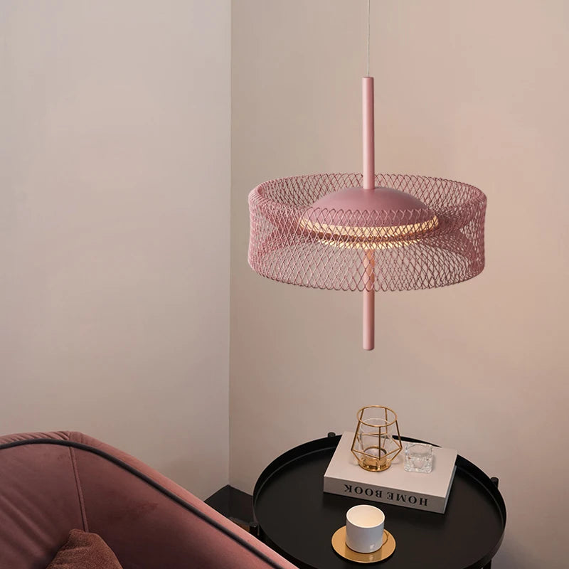 suspension nordique design coloré en métal pour intérieur à led