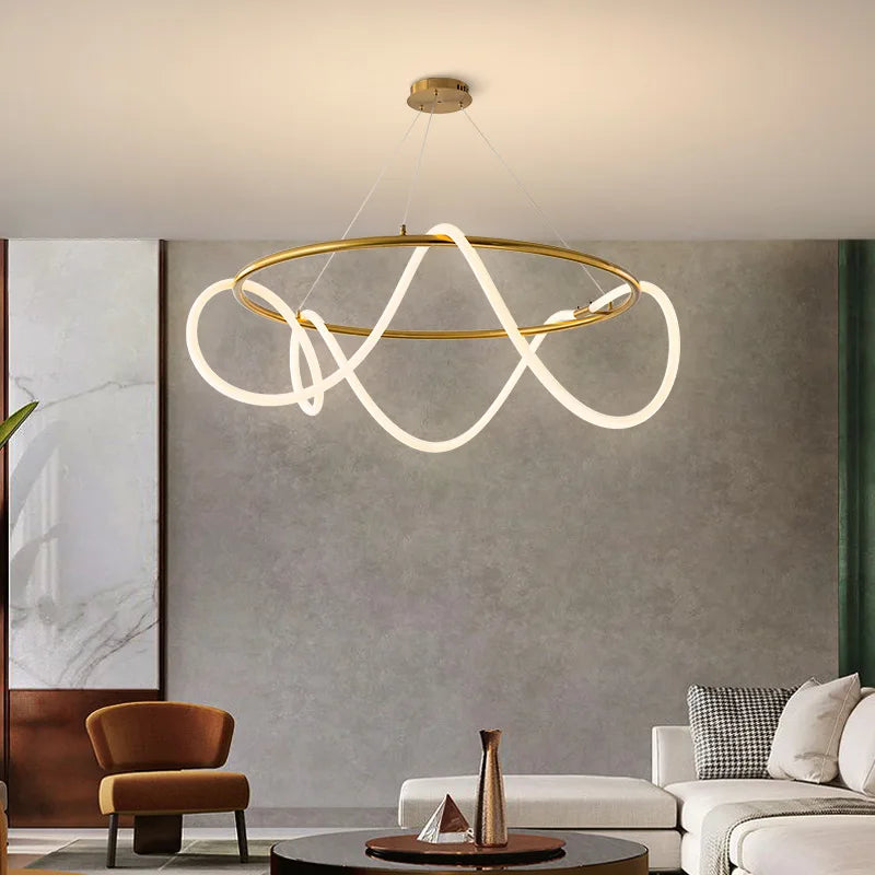 Creative Line Pendant Lamp with 360 degree Lighting for Bedroom Living room Dining room Kitchen lighting