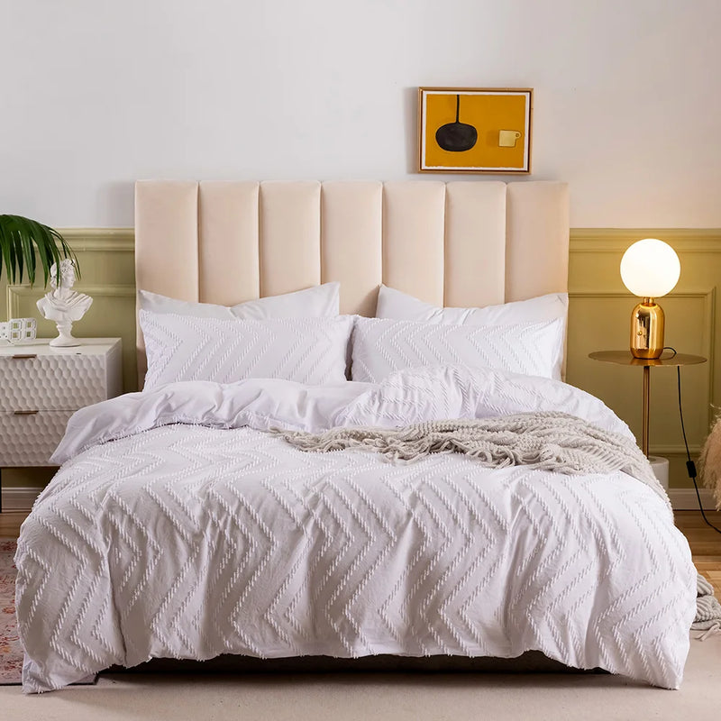 housse de couette plissée d'été luxe pour lit double