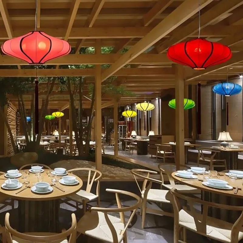 lustre en tissu chinois pour restaurants et hôtels