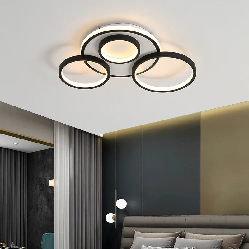 lustre led moderne en bois et aluminium pour éclairage intérieur