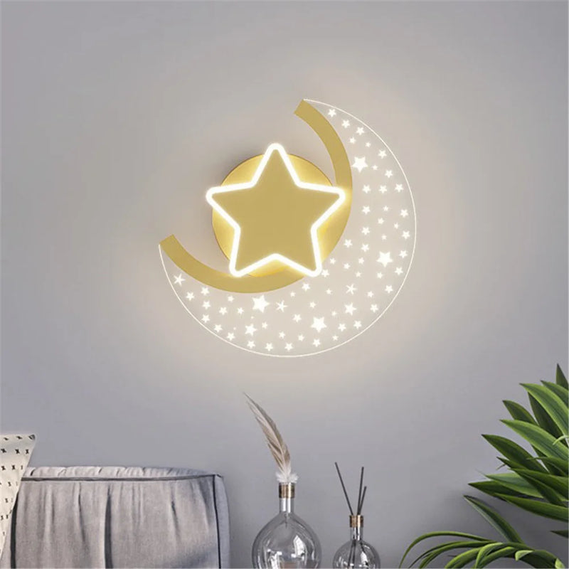 applique murale led étoile et lune pour décoration intérieure