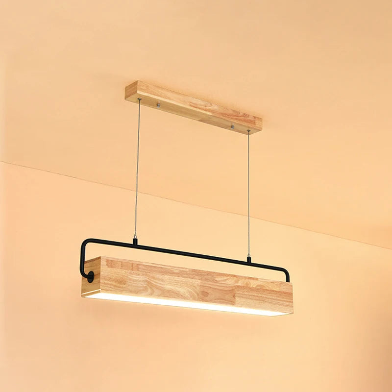 lampes suspendues nordiques en bois led modernes