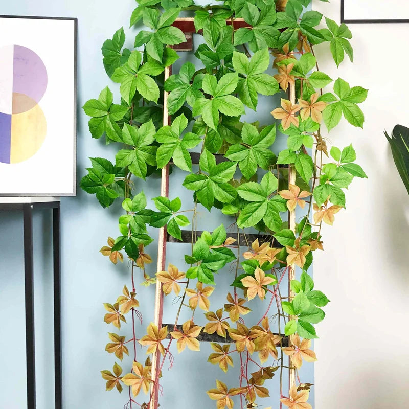 plantes artificielles avec grandes feuilles pour décoration murale