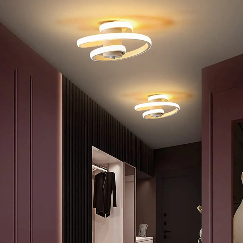 Plafonnier LED moderne en forme de spirale