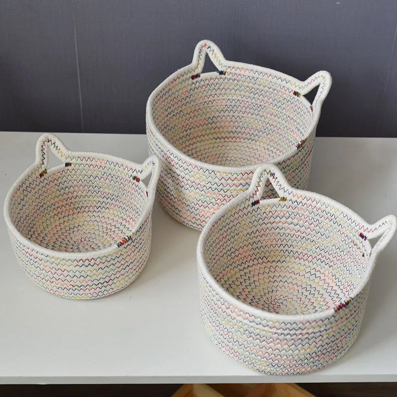 panier de rangement en corde pour cosmétiques et objets divers