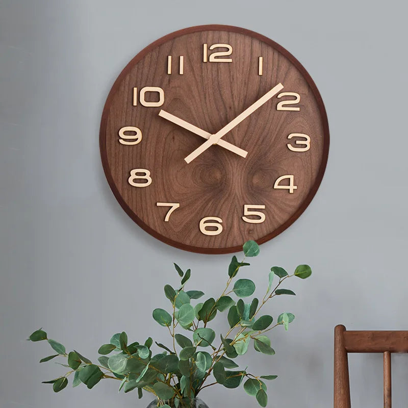 horloge murale chinoise en bois style nordique décor moderne