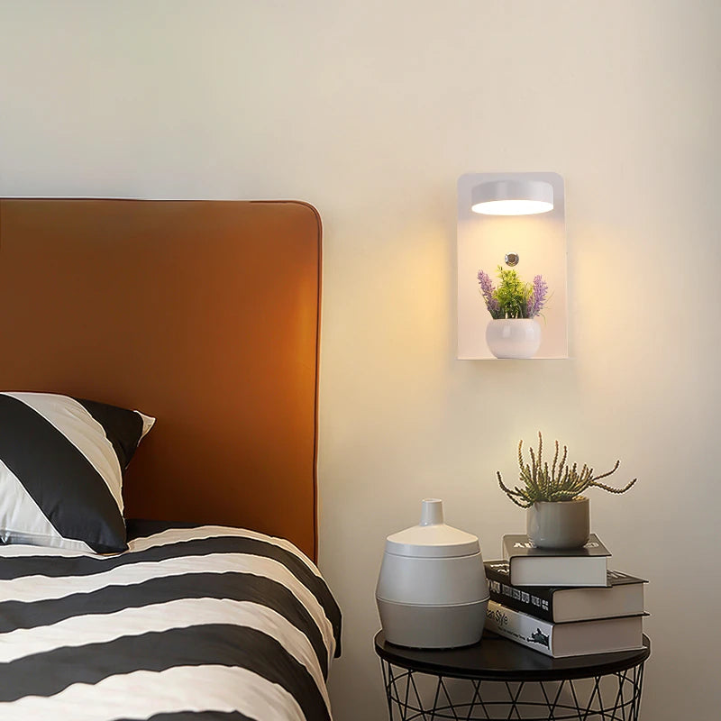 applique murale led décorative avec interrupteur et usb