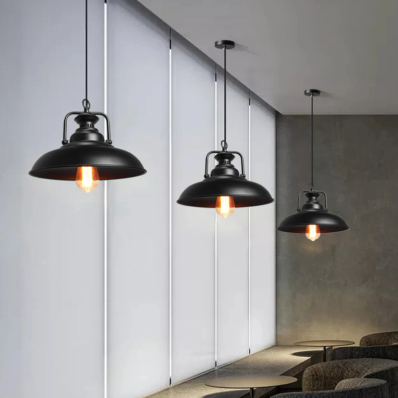 "suspension loft industriel vintage lampe lustre rétro éclairage abat-jour"