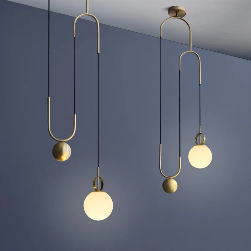 suspension industrielle nordique extensible design boule de verre