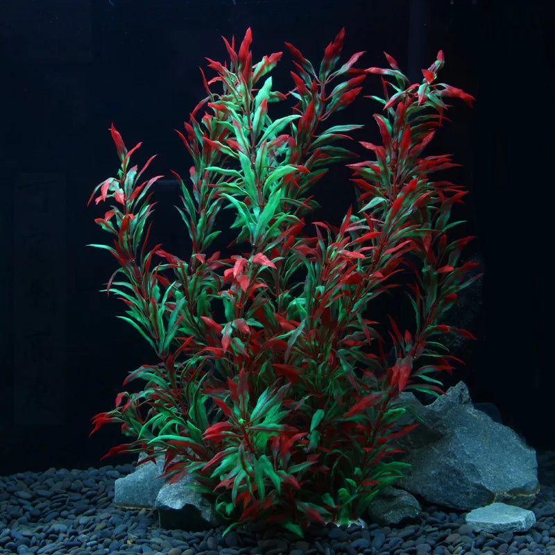 gazon aquatique artificiel pour décoration d'aquarium avec plantes en plastique