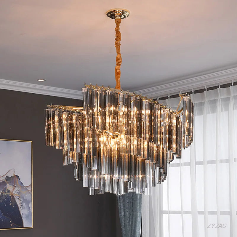 suspension en cristal luxe pour décoration moderne créative