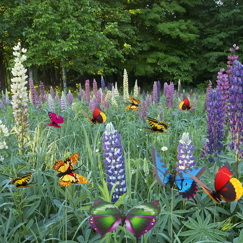 lot de 10 pots de fleurs décoratifs avec papillons colorés