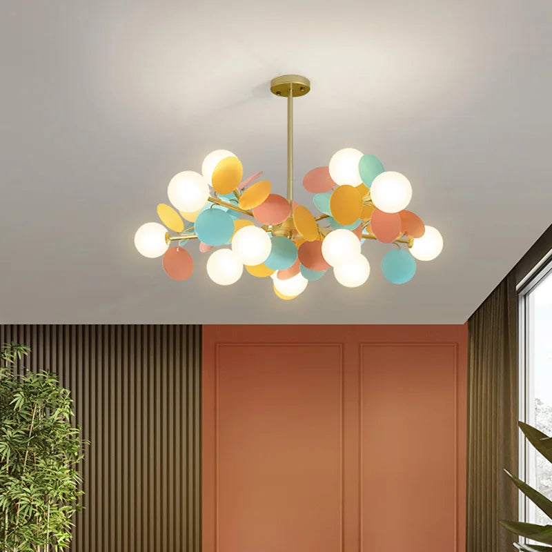 lustre enfant fleurs multicolores suspension décorative