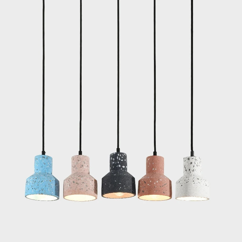 suspension moderne en terrazzo design nordique plusieurs couleurs led