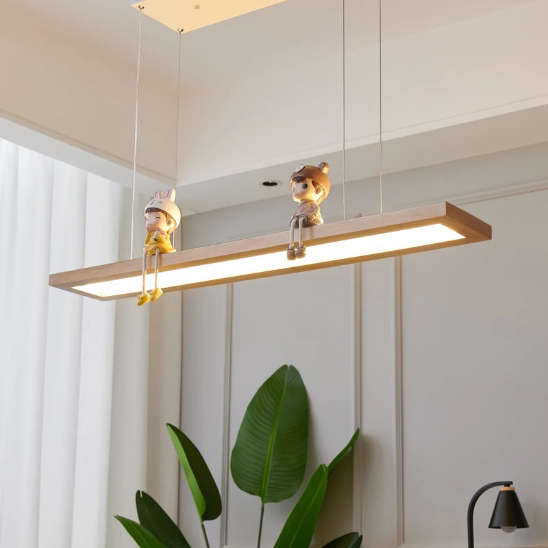 suspension nordiques led créatives minimalistes en bois