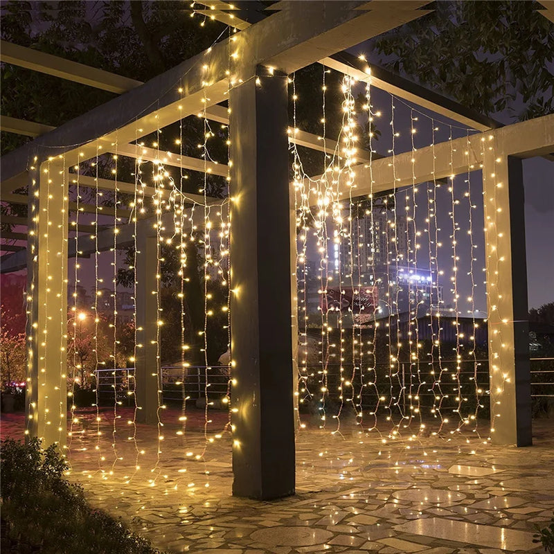 rideau lumineux led glaçons guirlande décorative pour fêtes et mariages