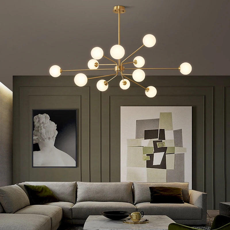 lustre décoratif en cuivre pour un intérieur nordique