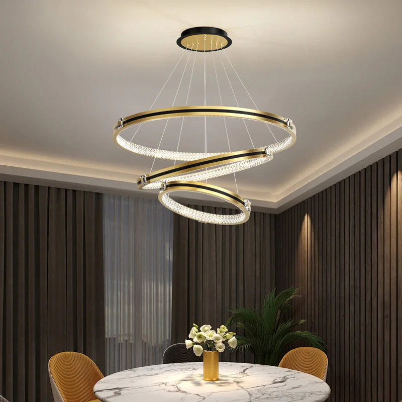 lustre en cristal moderne pour hall et restaurant luxe