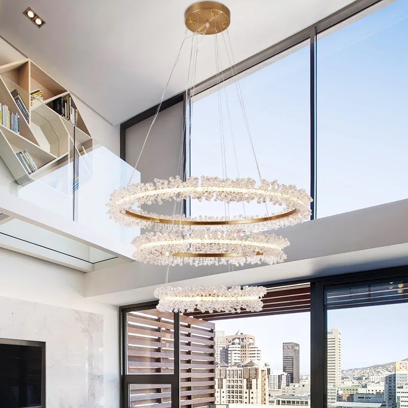 suspension en cristal design nordique pour intérieur moderne