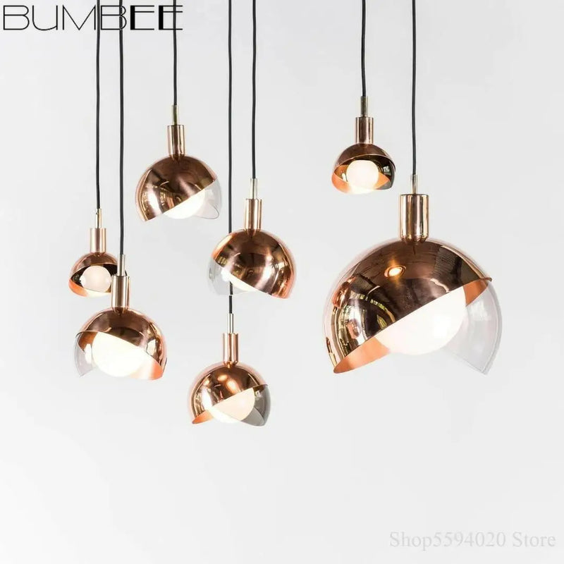 lustre boule de luxe nordique en galvanoplastie suspension post-moderne