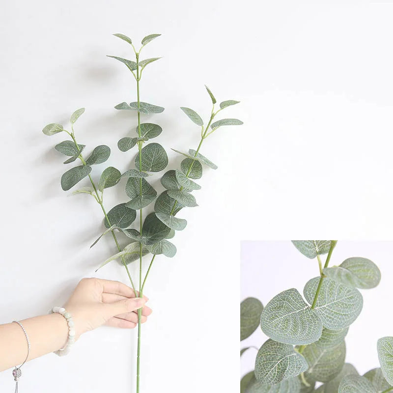 branche de feuilles artificielles en soie pour décoration intérieure et mariage