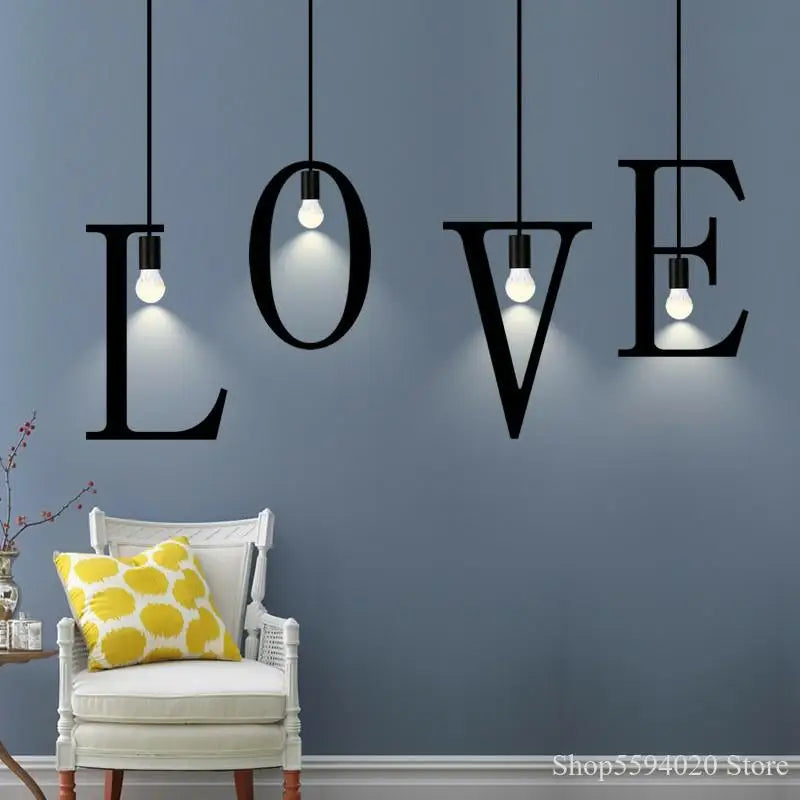 suspension nordique diy love luminaire décoratif pour loft et bar