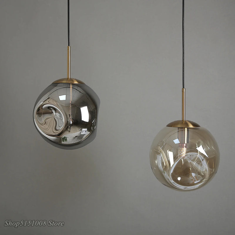 lampe suspendue design nordique boule de verre pour loft bar maison