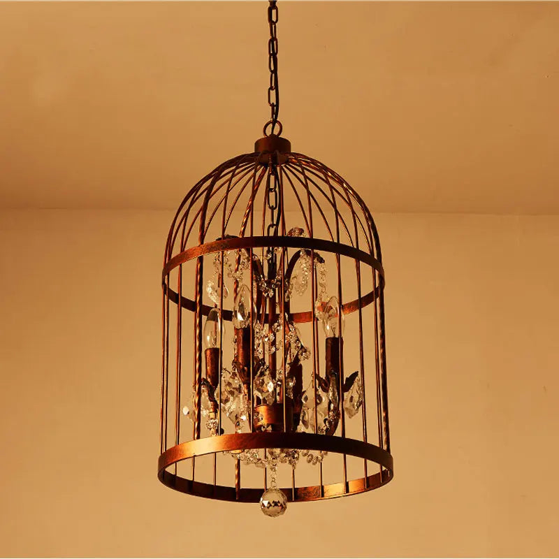 lustre cage oiseau en cristal vintage pour bar restaurant