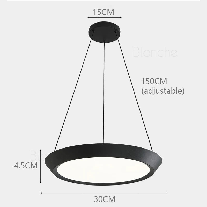 suspension moderne ronde en led pour éclairage intérieur