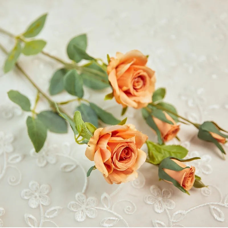 fleurs de roses artificielles en soie pour mariage et décoration