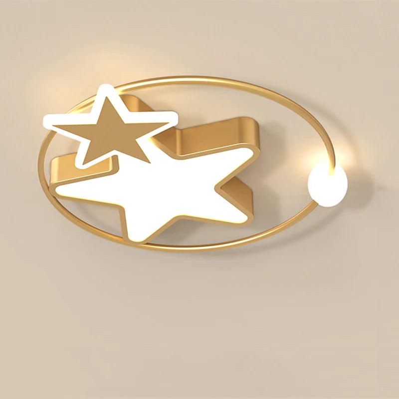 plafonnier led en forme d'étoile dorée créatif nordique