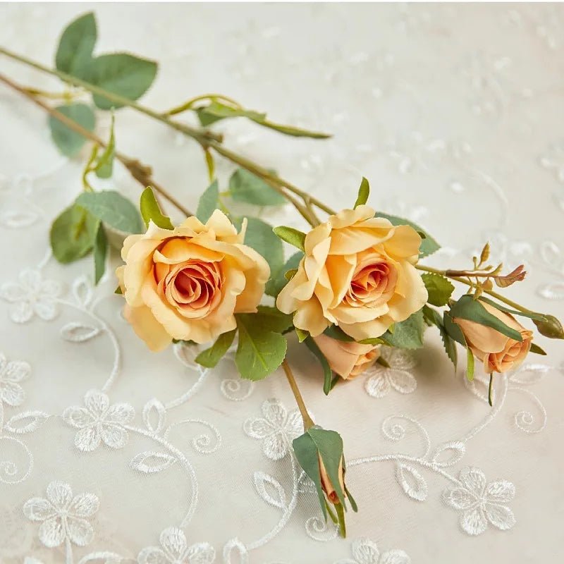 fleurs de roses artificielles en soie pour mariage et décoration