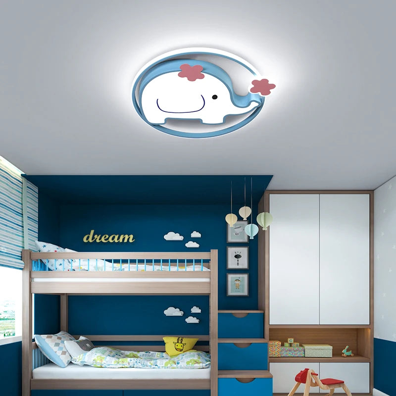 plafonnier éléphant mignon pour chambre d'enfant éclairage intérieur ludique