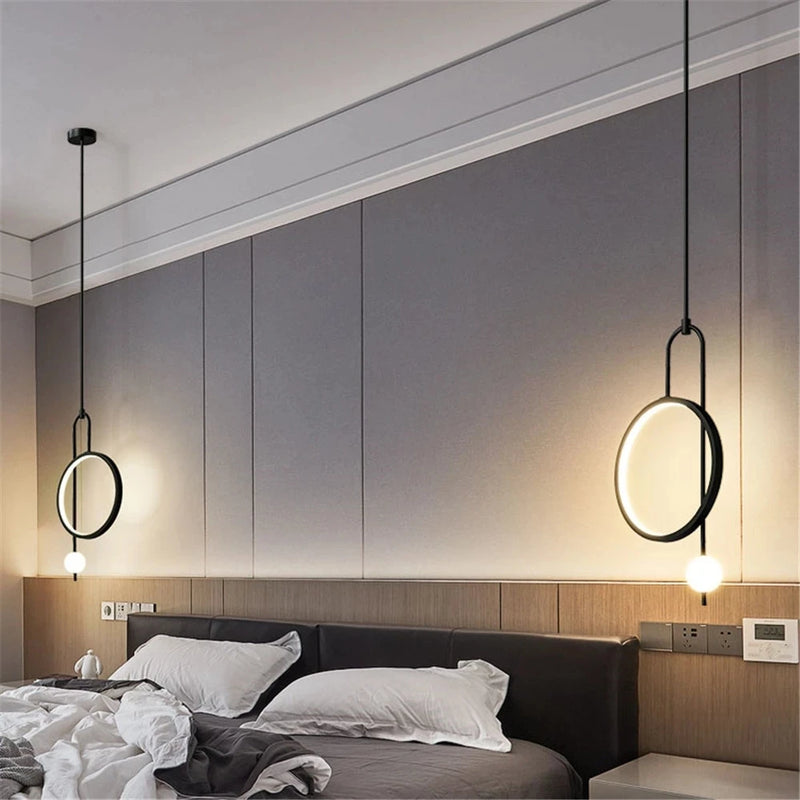 suspension led anneau design nordique pour décoration intérieure moderne