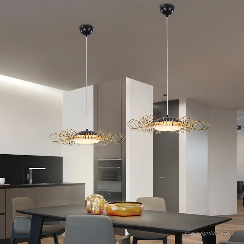 lustre en fer moderne pour décoration intérieure nordique