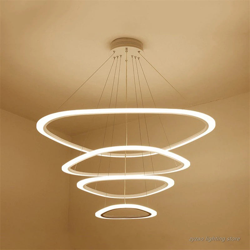 suspension moderne à LED en acrylique pour intérieur élégant