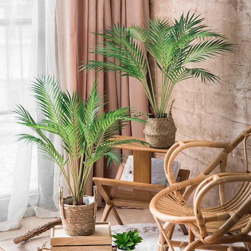 lot de 2 grandes plantes artificielles palmier tropical pour décoration intérieure