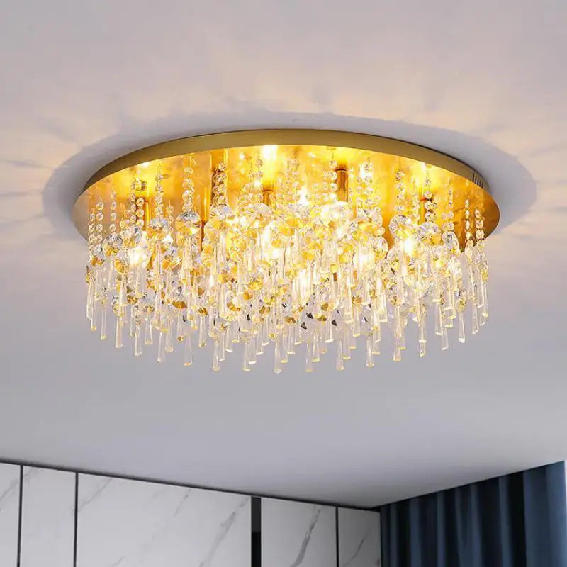 plafonnier led rond cristal luxe style postmoderne européen