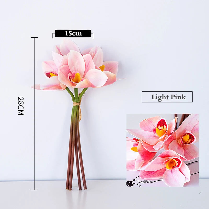 lot de 4 bouquets d'orchidées artificielles pour décoration intérieure festive