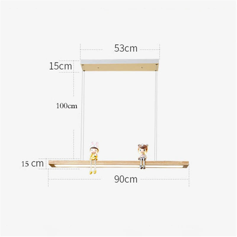 suspension led modernes créatives minimaliste en bois